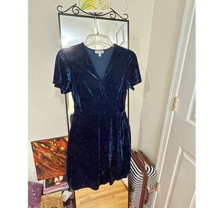 NWOT Teal Velour A-line Dress